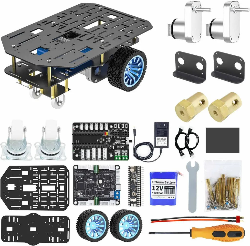 Kit Auto Intelligente Yahboom con Telaio in Alluminio e Motore Encoder 520