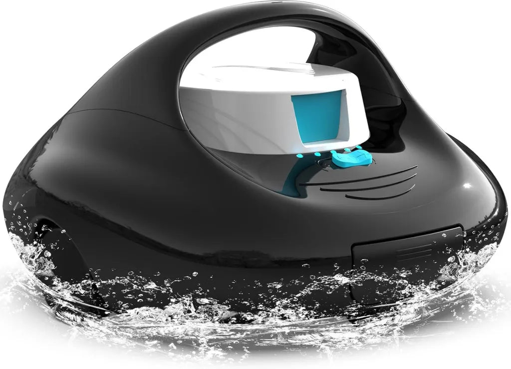 Robot Pulitore per Piscine BRINBO, Ricarica Veloce 2.5 Ore, Autonomia 130 Minuti, Motore Doppio Potente, Copertura Fino a 80 m² (Nero)