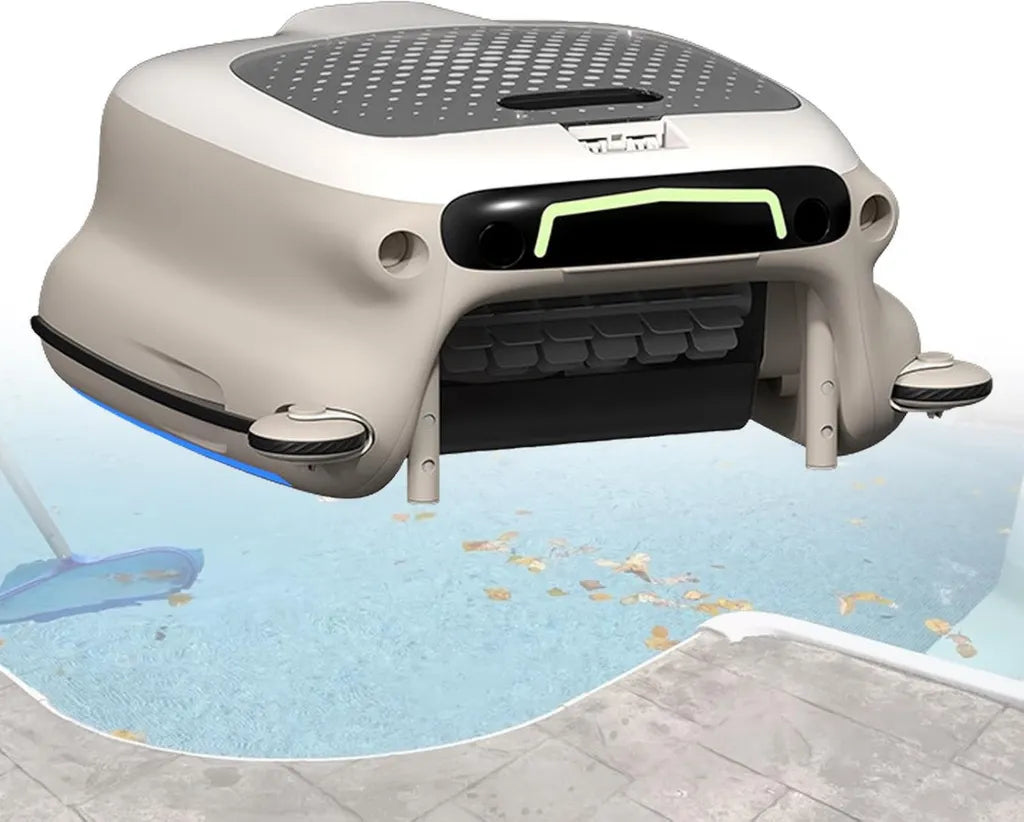 Aspirapolvere Automatico per Piscine Senza Fili, Ricarica Veloce 3 Ore, Autonomia 6 Ore, Batteria Potente 7800 mAh
