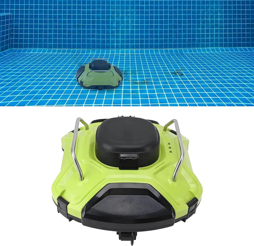 Robot Aspirapolvere per Piscina Senza Fili, Pulizia Automatica con Forte Aspirazione, Ideale per Aree da 80 a 100㎡
