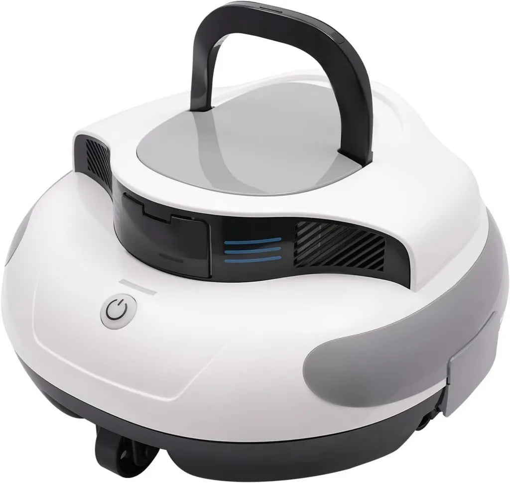 Robot Aspirapolvere per Piscine Fuori Terra e Interrate, Autoparcheggio Intelligente, Batteria 5000mAh, Pulizia Foglie e Detriti