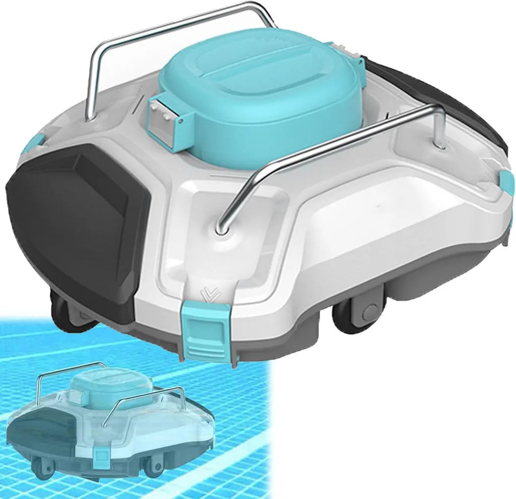 Robot pulitore per piscine fuori terra con doppio motore e aspirazione, autonomia 120 minuti