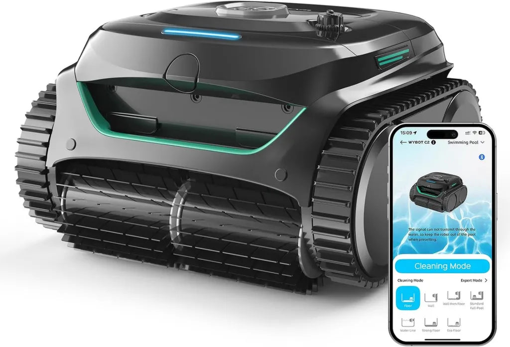 Robot pulitore WYBOT C2 per piscine interrate, aspirapolvere senza fili, 2152 mq, doppia filtrazione, potente aspirazione, arrampicata su pareti
