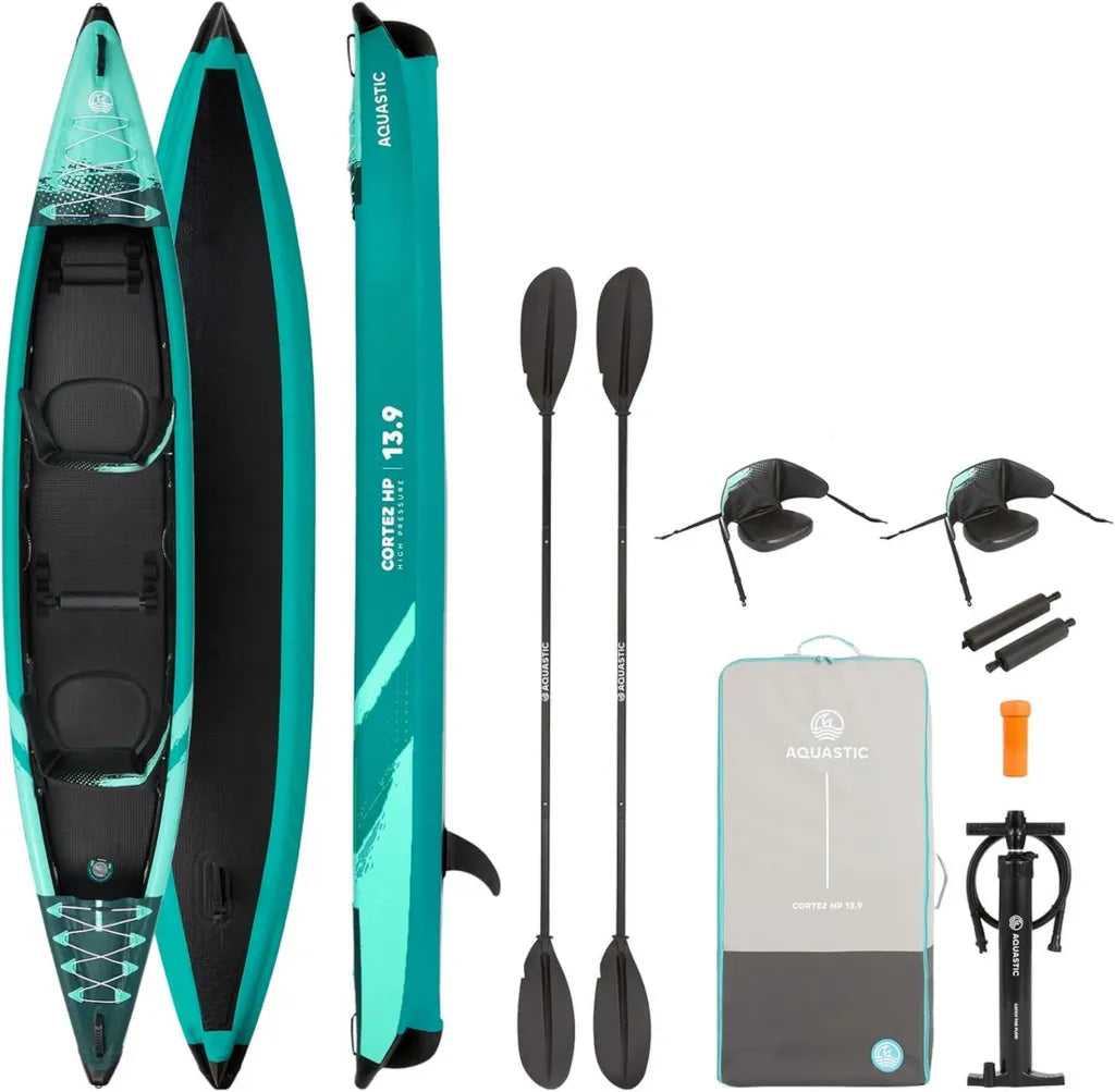 Kayak Gonfiabile a 2 Posti Verde 420 cm AQUASTIC Cortez 13'9''