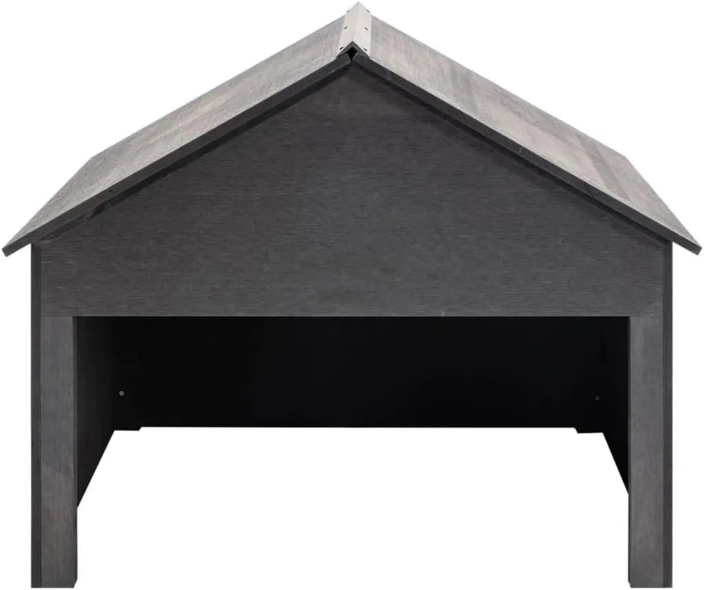Ricovero WPC Grigio per Robot Tagliaerba, 80x80x70 cm, Impermeabile e Antivento con Protezione UV