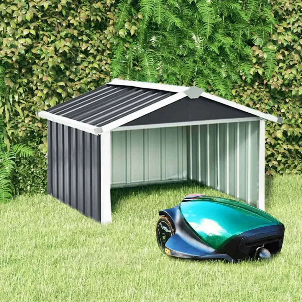 Ricovero per Robot Rasaerba 92x97x63 cm in Acciaio Zincato Antracite, Capanno da Giardino