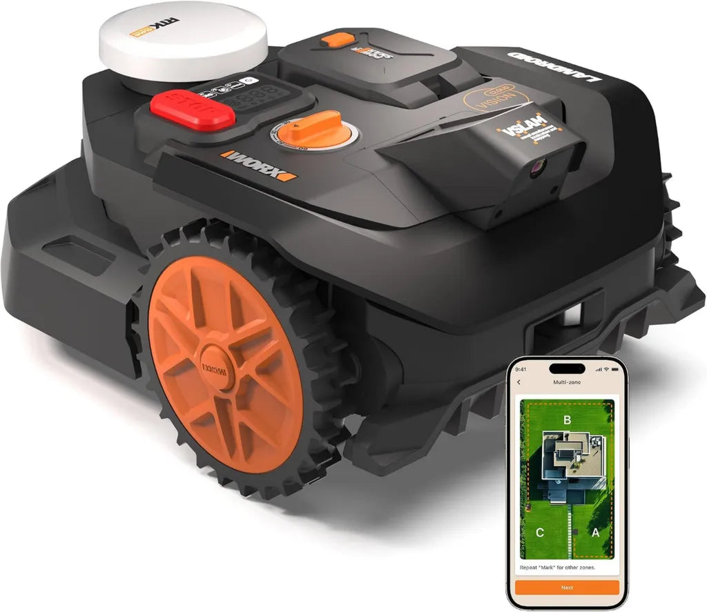 Robot Tagliaerba Worx Landroid Vision Cloud WR304E, Navigazione Avanzata per 400 m²