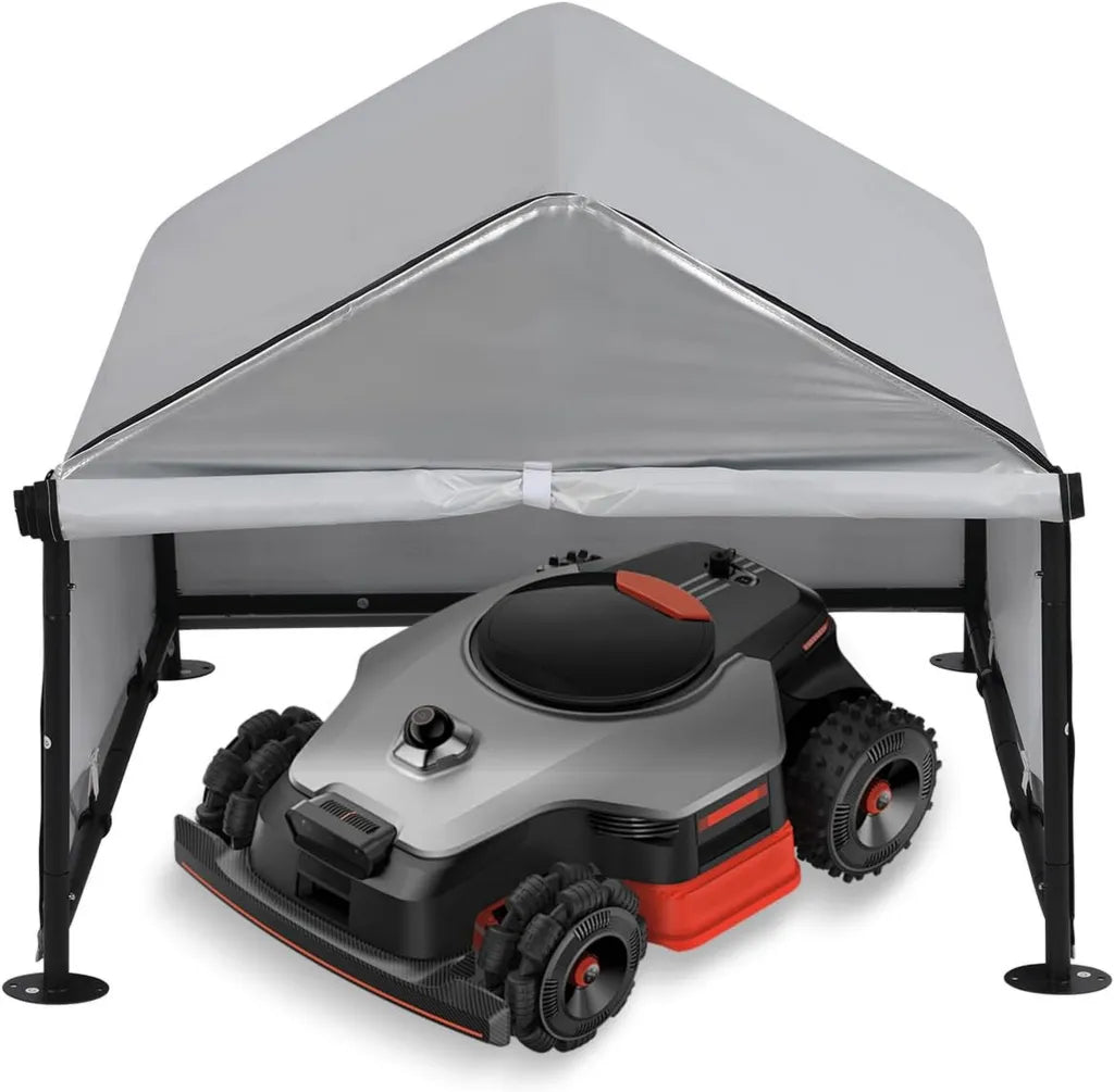 Rimessa per Robot Tosaerba con Tetto a Doppia Pendenza, Protezione Completa, 74x78x63 cm