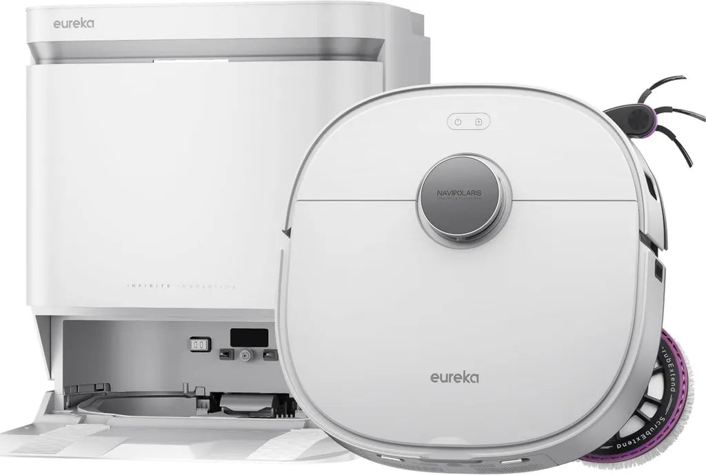 EUREKA J15 Max Ultra Robot Aspirapolvere e Lavapavimenti, Potente 22000Pa, Mocio con Acqua Calda 80°C, Batteria 6400mAh, Stazione Autopulente