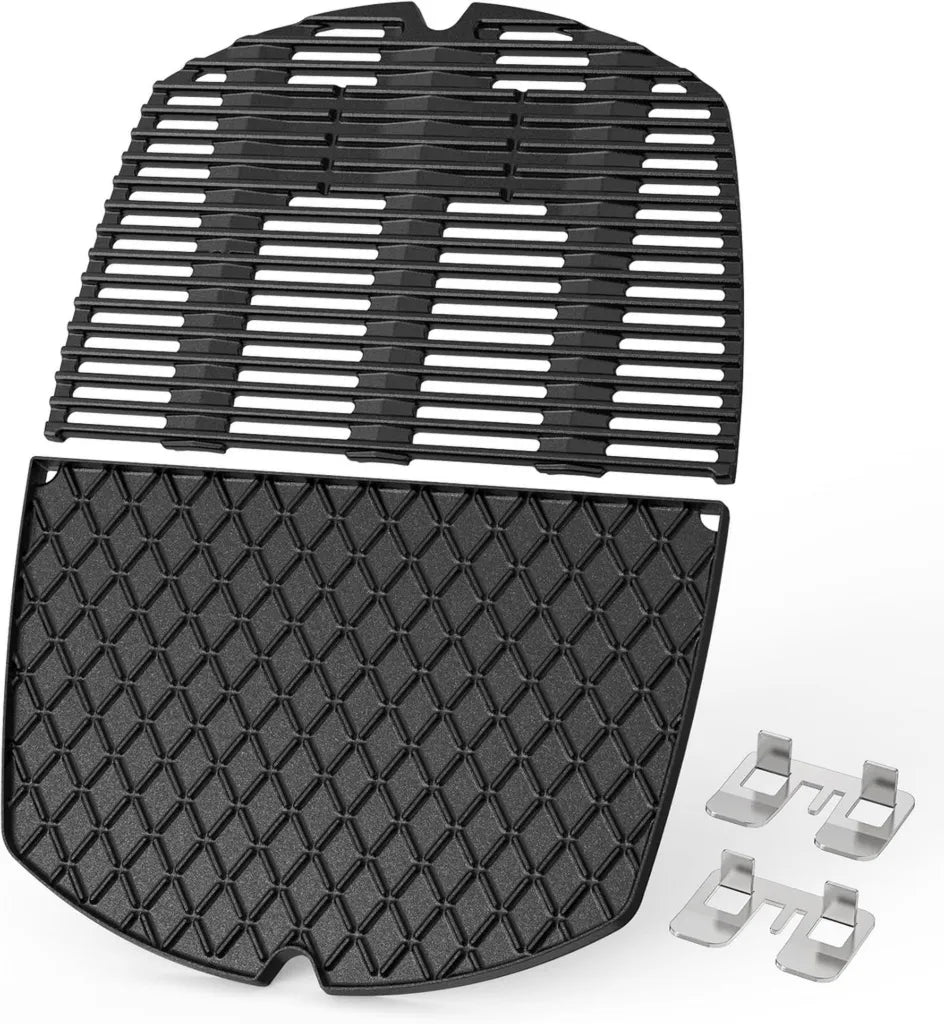 Onlyfire Set Griglia e Piastra in Ghisa Compatibile con Weber Q300-Q3200