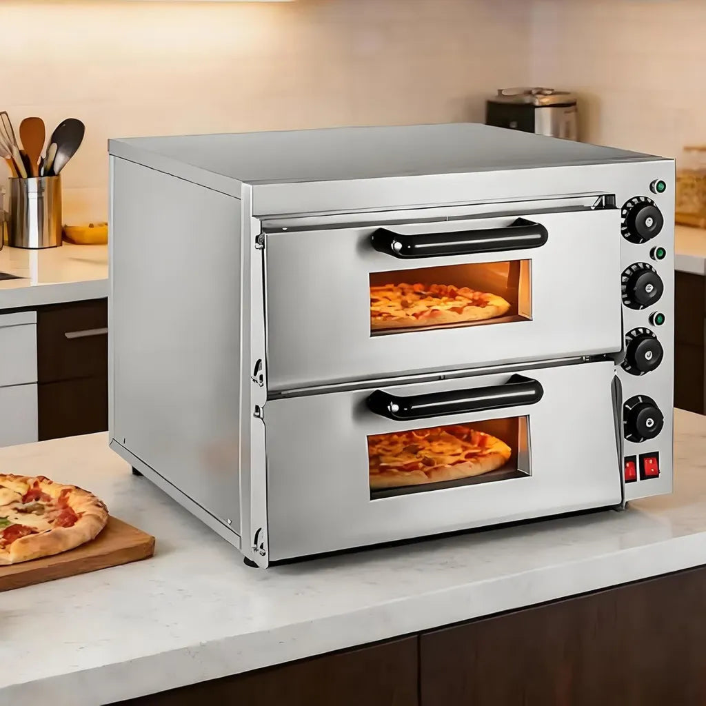 Mini Forno per Pizza in Acciaio Inossidabile, Portatile a Doppio Strato