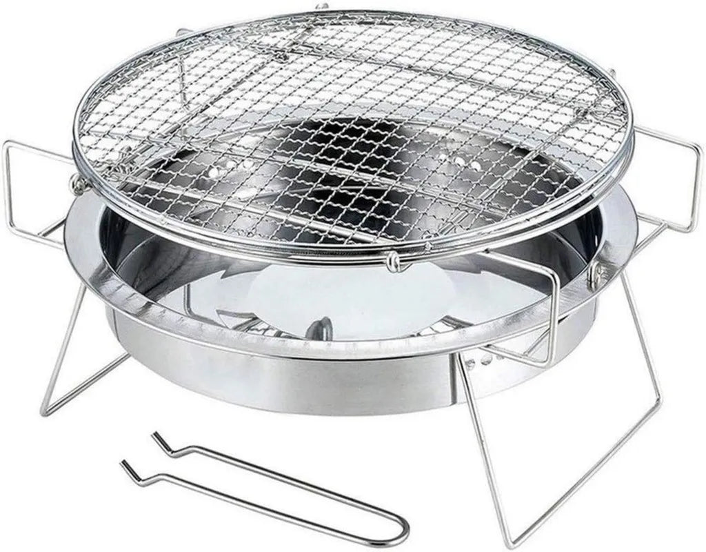 Griglia Barbecue Portatile in Acciaio Inox per Campeggio e Picnic
