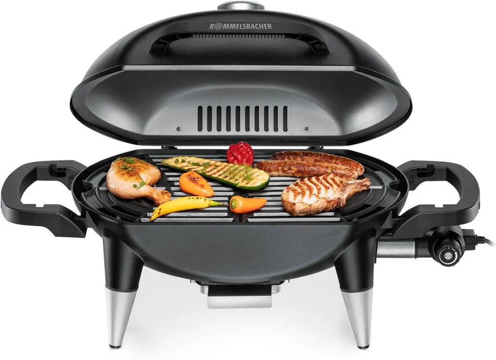 Griglia Barbecue ROMMELSBACHER BBQ 4000 con Coperchio e Termometro, 2200 W