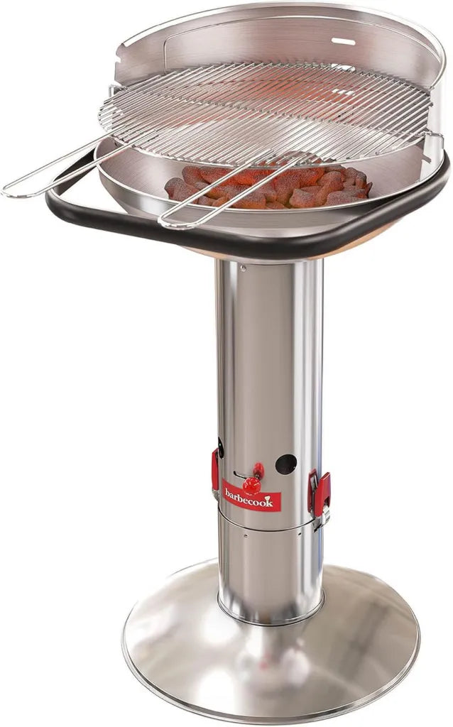 Griglia a Carbone Barbecook Loewy 50 con Protezione Antivento, Acciaio Inossidabile, Diametro 47,5 cm