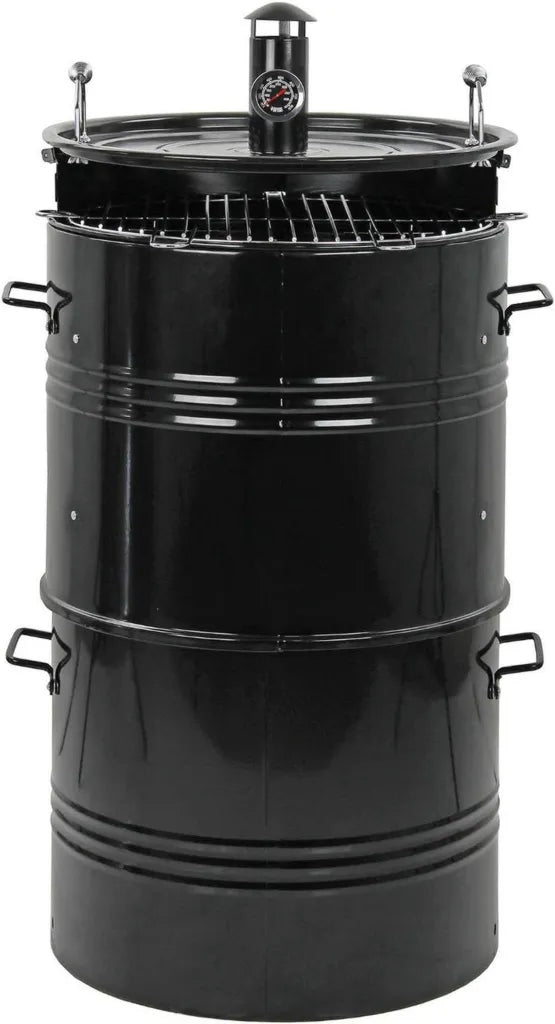 BBQPro - Griglia a Carbone Multifunzione 3 in 1 con Termometro, Coperchio e Funzione Forno Pizza, Diametro 48 cm