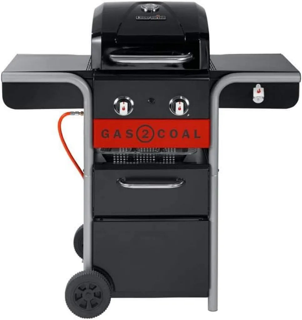 Griglia Ibrida Char-Broil Gas2Coal 210 - 2 Bruciatori a Gas e Carbone - Nero