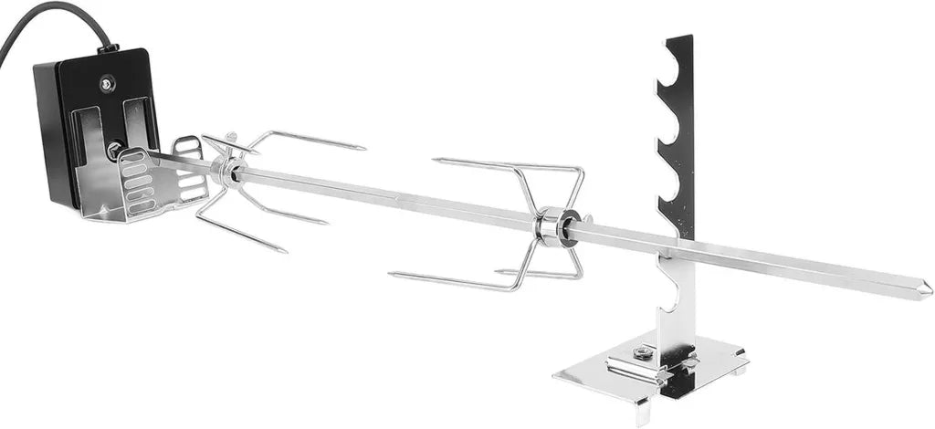Set Girarrosto Universale in Acciaio Inox 304 con Motore Potente e Interruttore Impermeabile per Barbecue, Spina UE 220V