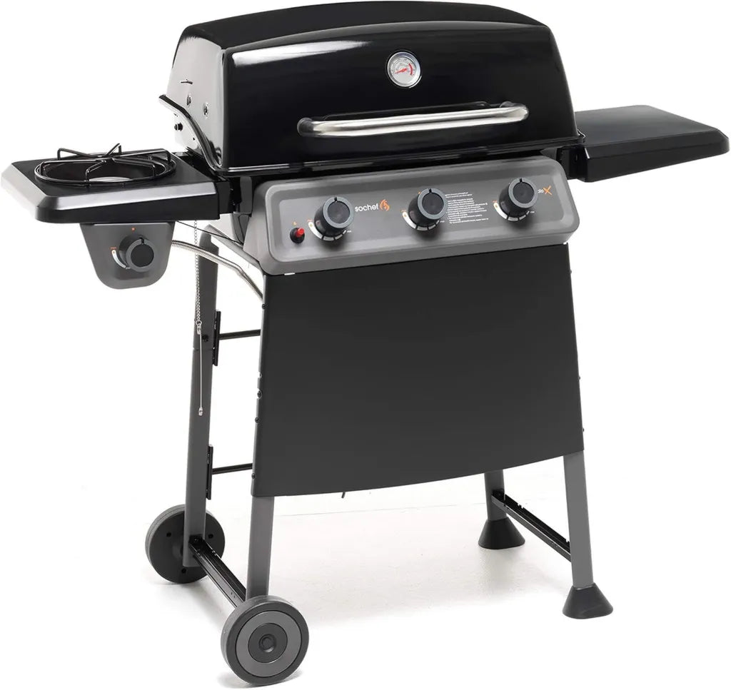 Barbecue a Gas Sochef DiabloX in Acciaio Verniciato, Cottura a Diffusione, Colore Nero/Grigio