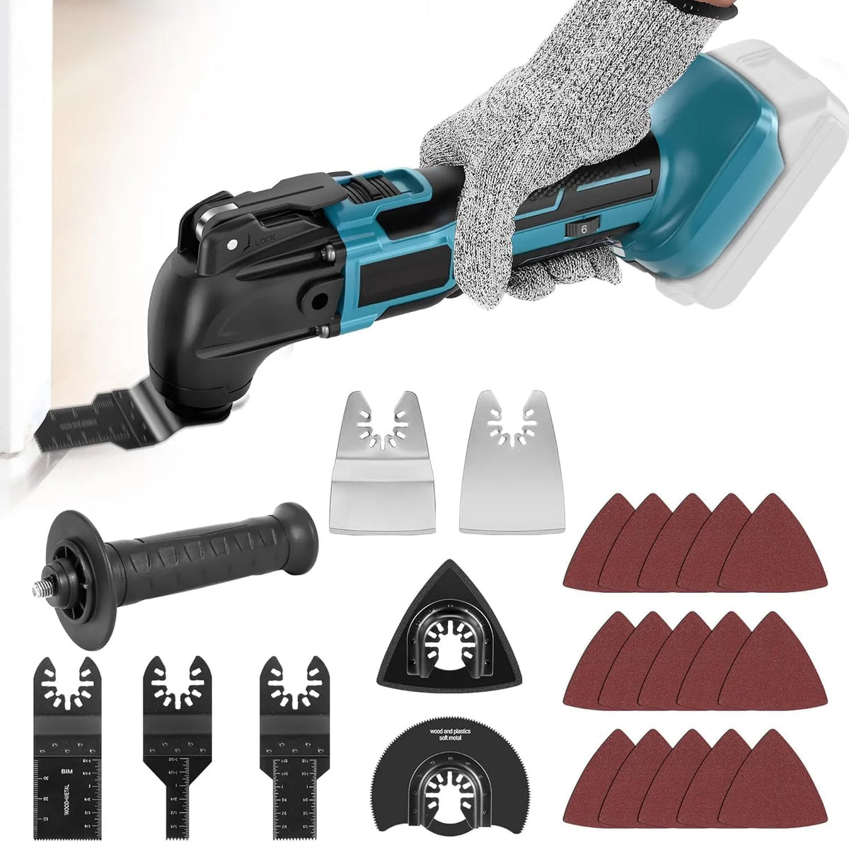 Makita 18V Utensile multifunzione per tagliare, levigare e rifinire negli spazi ristretti oscillante senza fili compatibile con 18V
