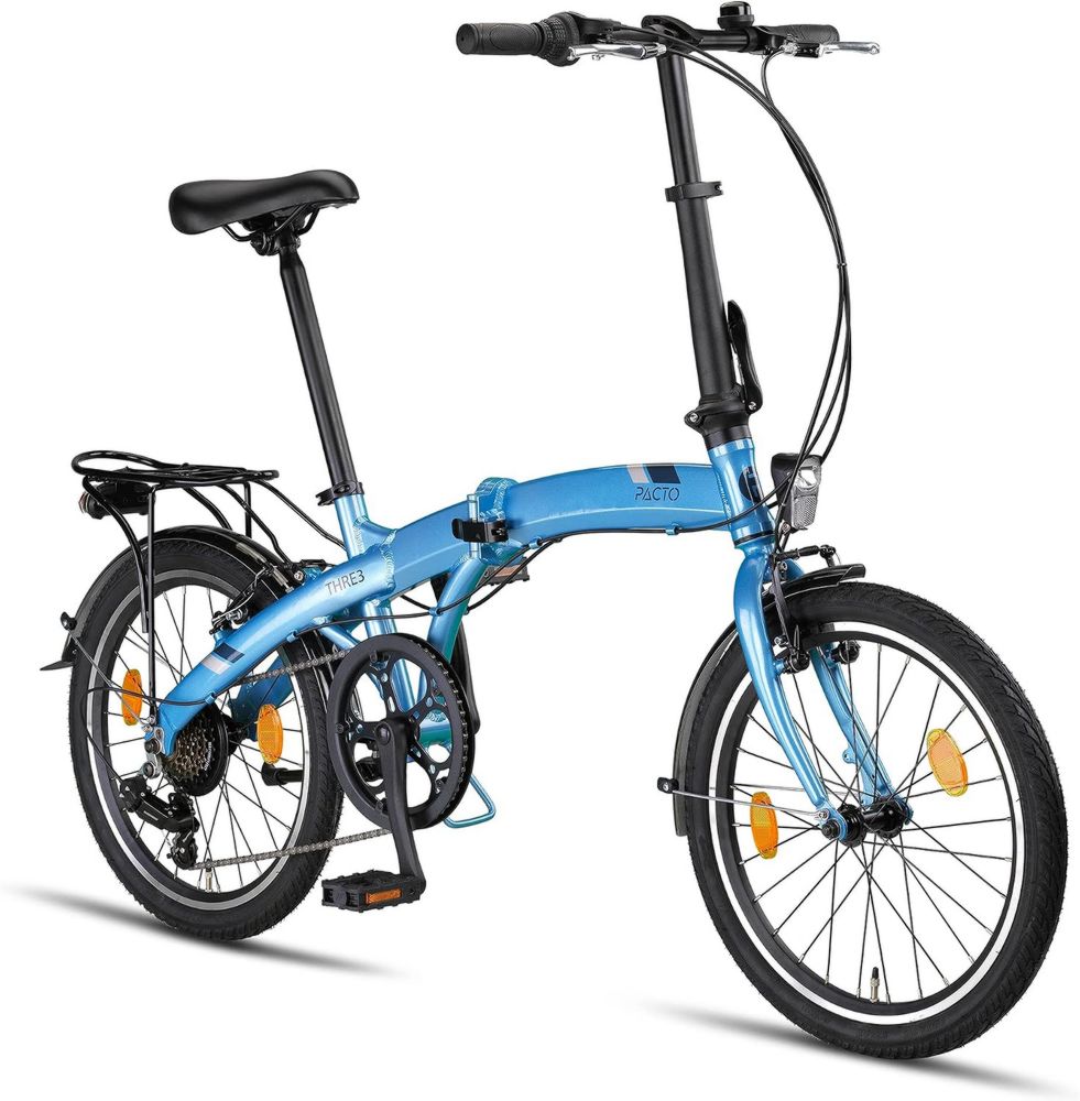 Bicicletta pieghevole in alluminio per adulti, 20 pollici, 6 velocità Shimano