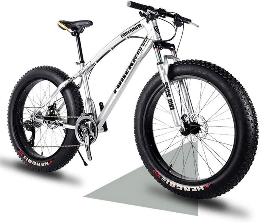 Mountain bike 24 pollici hardtail, pneumatici larghi, freni a disco meccanici, sospensione anteriore, per uomo e donna