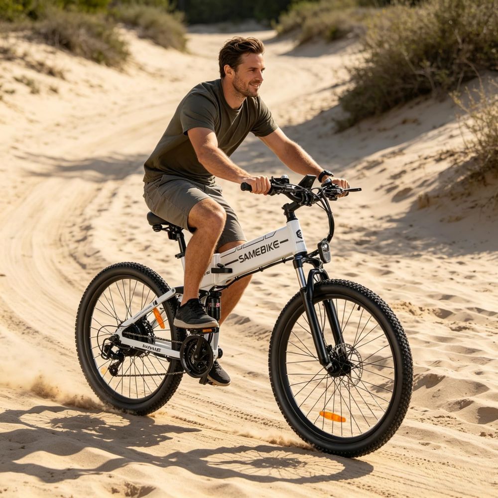 Bicicletta Elettrica Pieghevole SAMEBIKE 26'' 250W, E-MTB, Autonomia 80km, 21 Marce, Portata 150kg, IP54