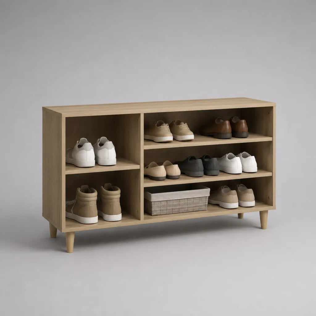 Pannello di particelle portascarpe, rovere leggero, 120 × 35 × 80 cm