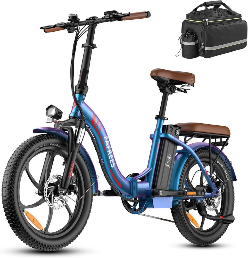 Bici Elettrica Pieghevole Fafrees 36V 20Ah, Fat Tire 20x3.0, 7 Velocità, Autonomia 70-150km, Schermo LCD
