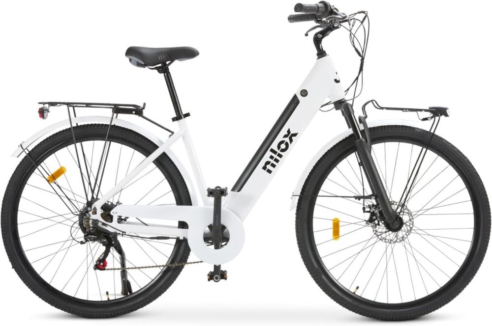 Nilox Ebike J7, Bicicletta Elettrica con Autonomia di 80 km, Velocità Massima 25 km/h, Motore 250W e Batteria Removibile