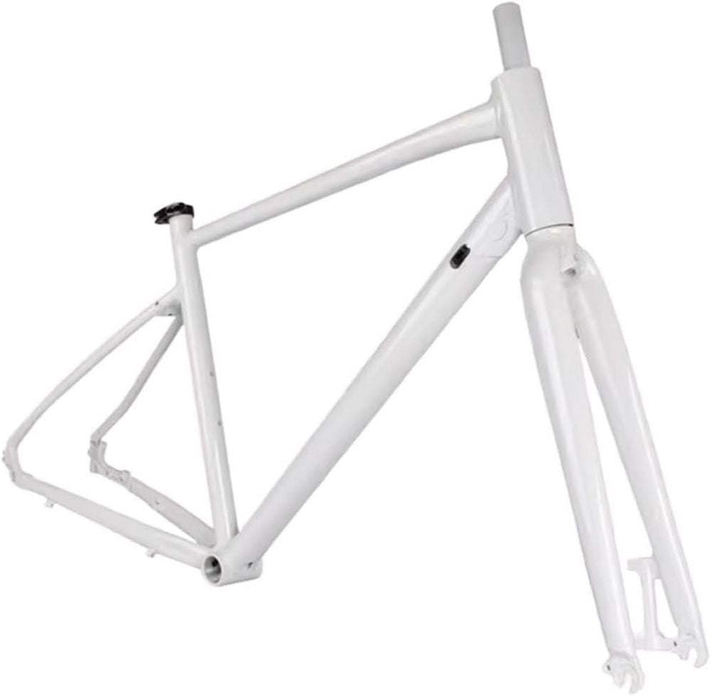 Telaio Bici Gravel in Alluminio 700C con Forcella a Sgancio Rapido, Bianco, 47cm