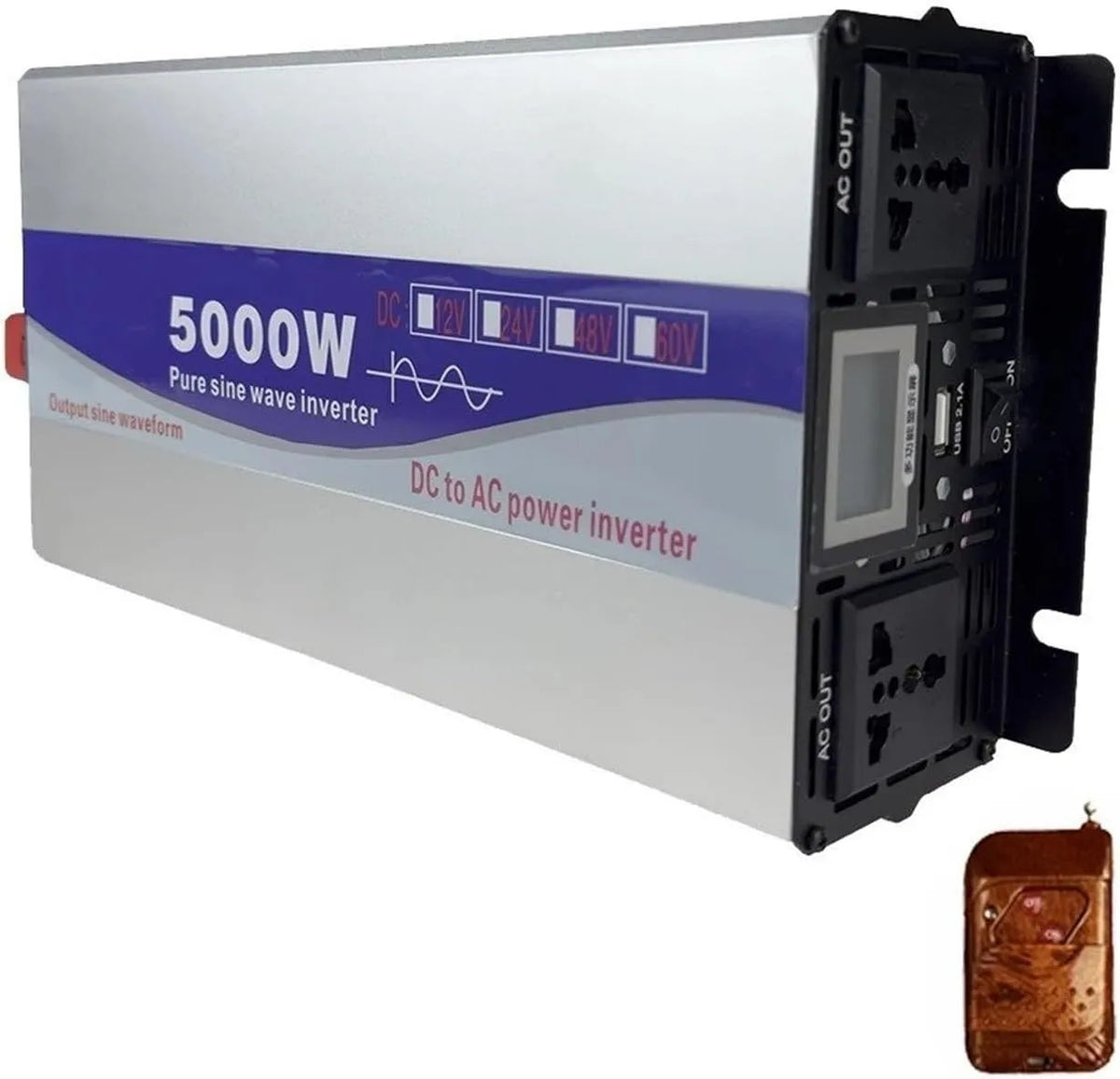 Potenza DC12V Caricabatterie intelligente e mantenitore di carica, 5000W, alimentazione solare, onda sinusoidale pura, 5KW, 24V, 230V