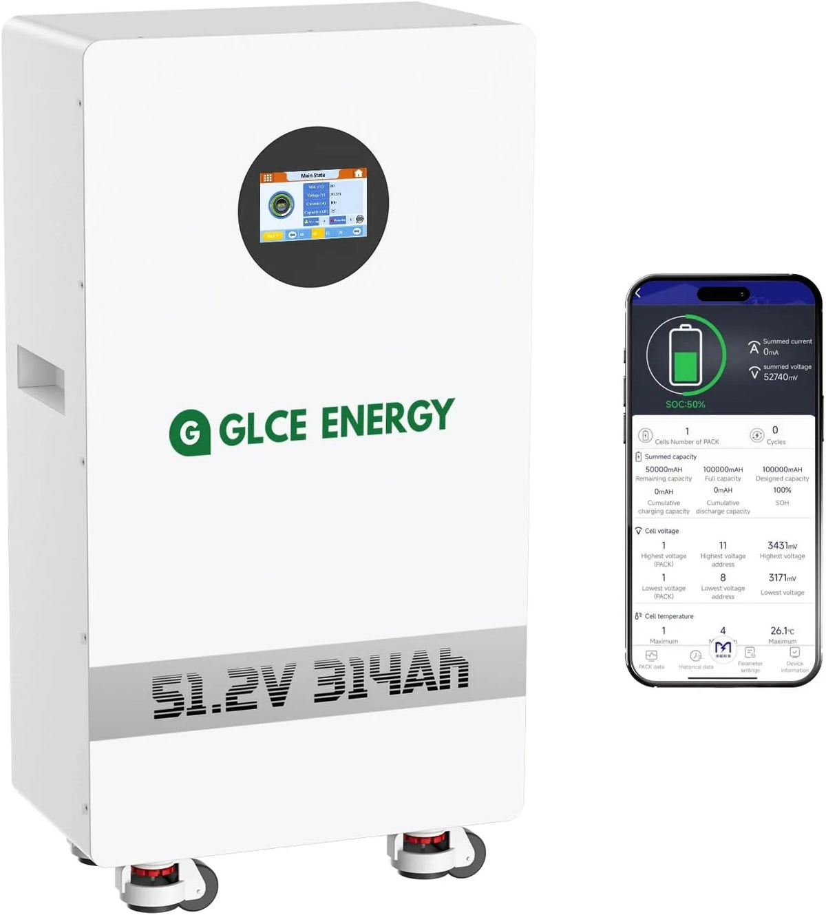 LiFePO4 Batteria al litio LiFePO4 e batteria solare a ciclo profondo, 300 Ah, 15,36 kWh, per campeggio e camper, alimentazione solare, con BMS, 51,2 V