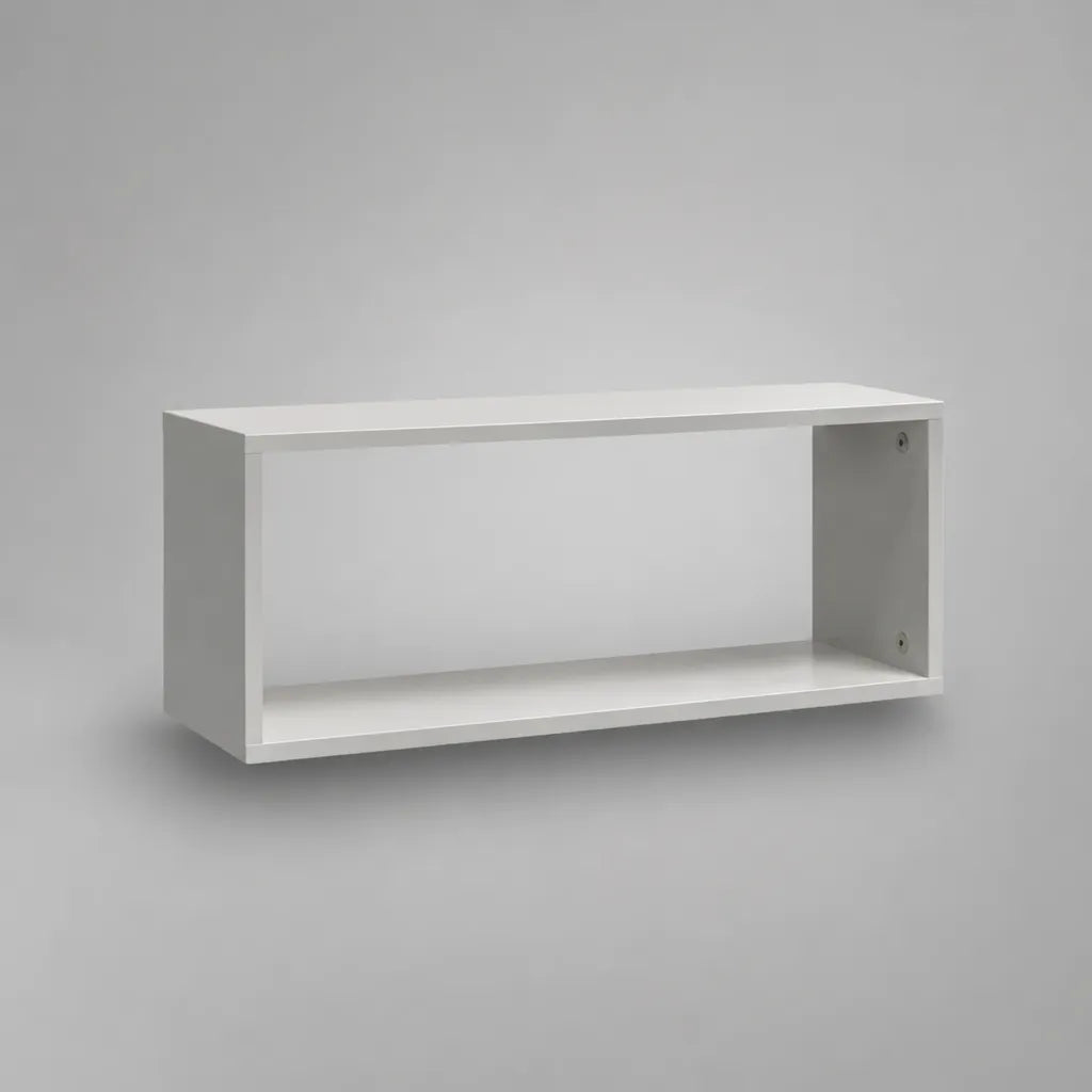 Ripiano a parete rettangolare aperto in pannello a particelle bianco, 60 × 15 × 30 cm