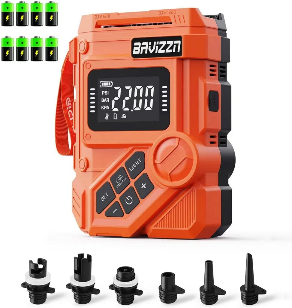 Pompa elettrica per SUP con batteria rimovibile, gonfiaggio rapido a 22 PSI e sgonfiaggio automatico