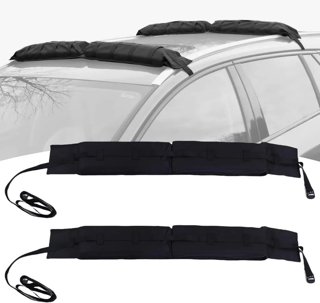 Barre Portatutto Universali Imbottite per Auto con Cinghie Rinforzate per Kayak e Surf