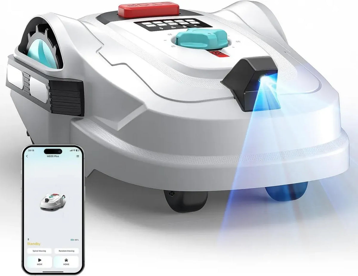Robot Tagliaerba YARDCARE M800Plus con GPS e AI, 800 m², Senza Filo, Rileva Ostacoli, Ricarica Automatica, Controllo App