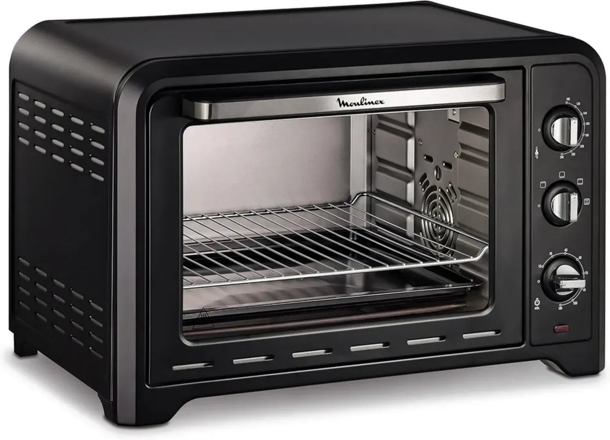 Moulinex Optimo OX484810 - Forno a Convezione 39L, 6 Funzioni di Cottura, Termostato 240ºC, Timer 120 Minuti, Nero