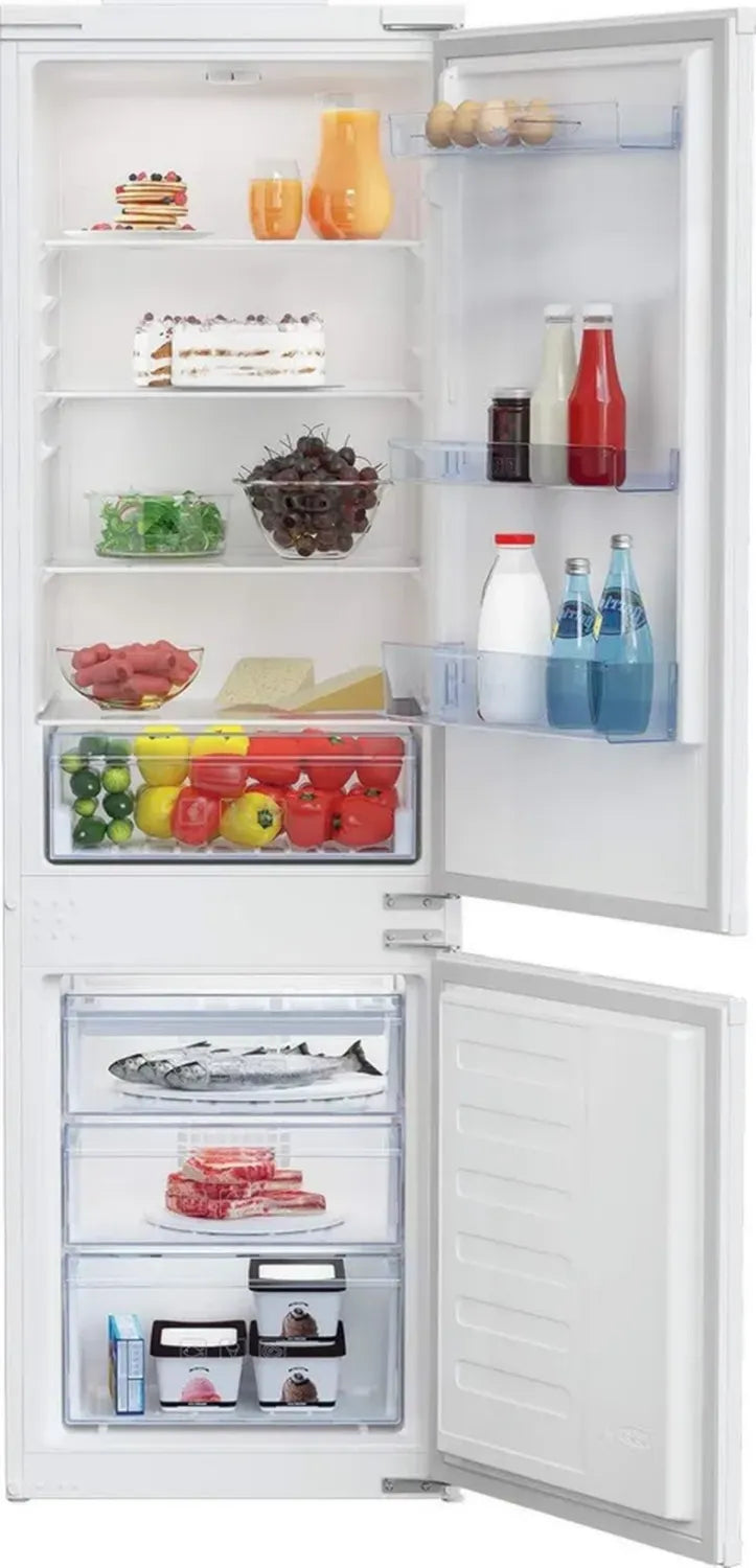 Beko BCSA285K4SN - Frigorifero combinato da incasso 271L, MinFrost, Porta a traino, Silenzioso 35 dB, Bianco