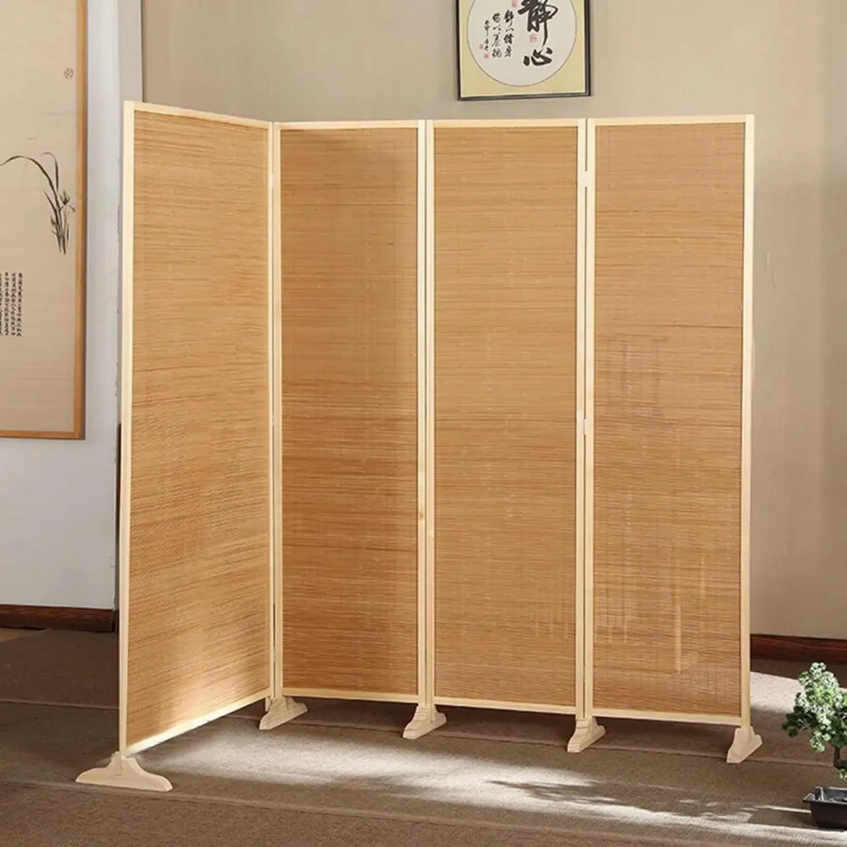 Schermo divisorio in legno pieghevole a 4 pannelli, altezza 120 cm, per camera, negozio e ufficio