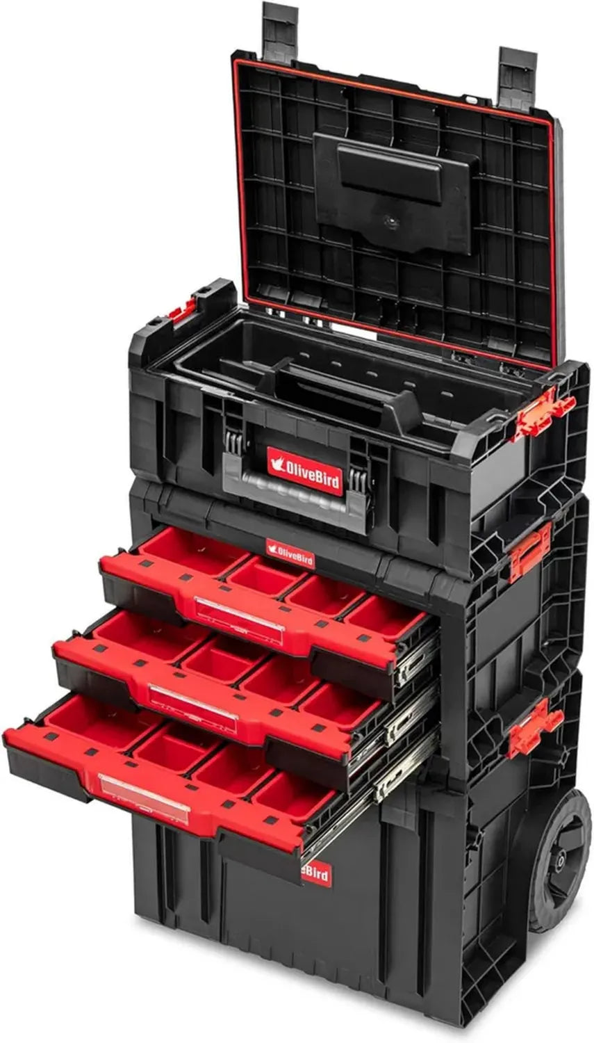 Carrello portautensili con ruote e cassetto, 45x37x76 cm, ideale per officina