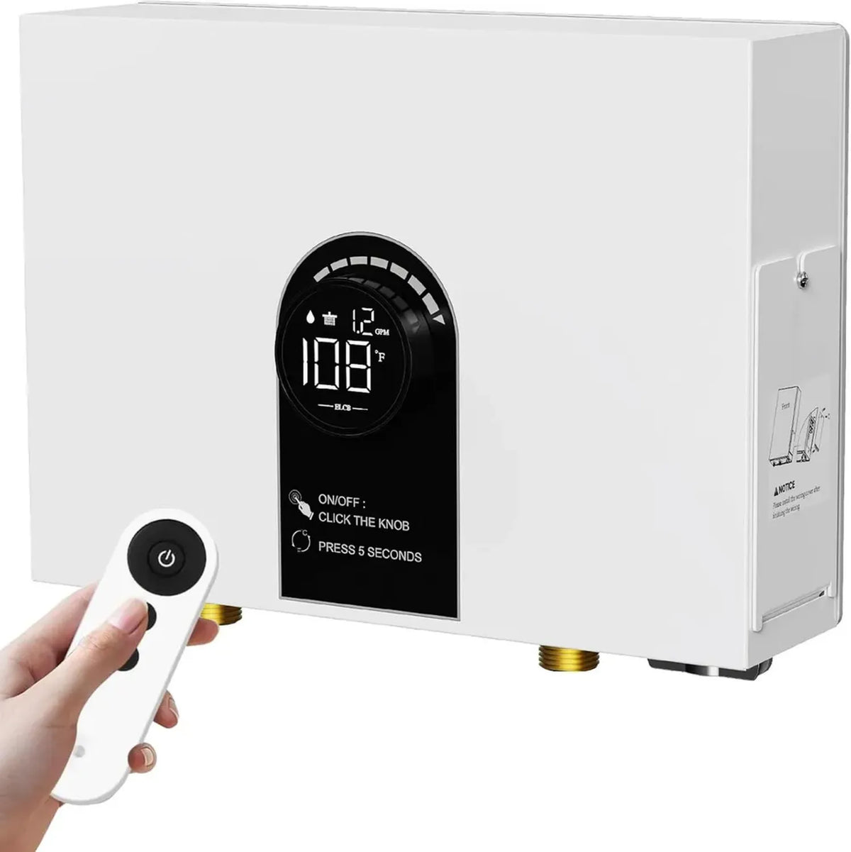 Scaldabagno istantaneo 8 kW, 240V, senza serbatoio, certificato CSA con display temperatura