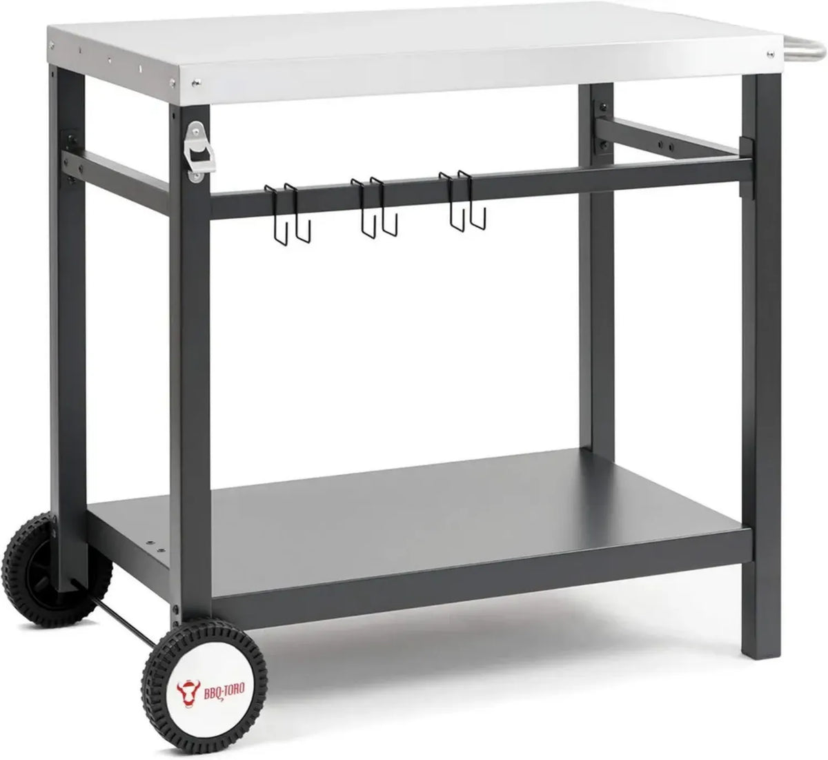 Tavolo da Lavoro in Acciaio Inox per Barbecue 85x50x81 cm | Carrello BBQ con Superficie Robusta | Cucina da Esterno (Argento)