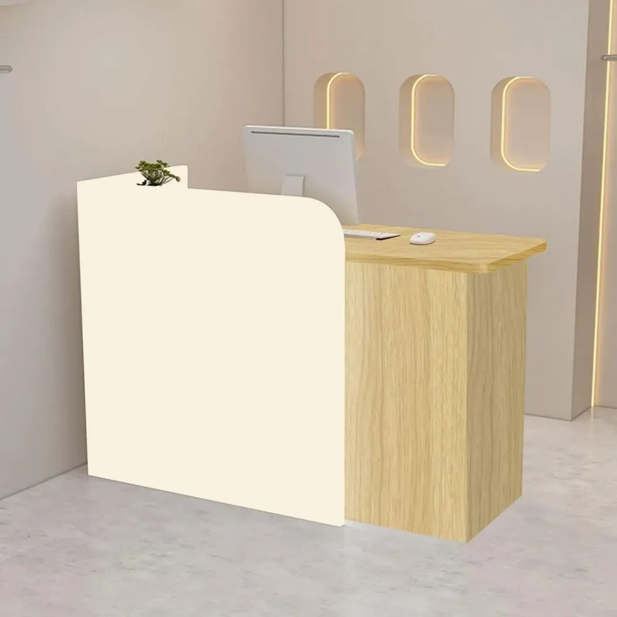 Reception in Legno Moderna con Cassetti e Armadietto, Disponibile in Varie Misure e Colori
