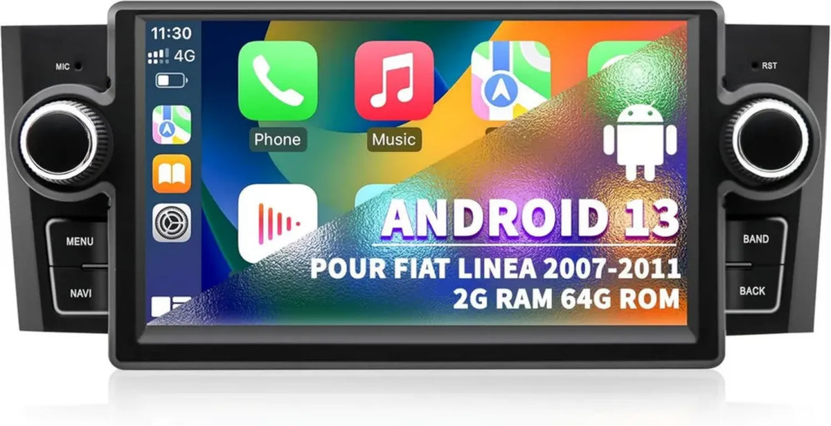 Sistema multimediale Android per Fiat Linea e Punto con CarPlay e Android Auto