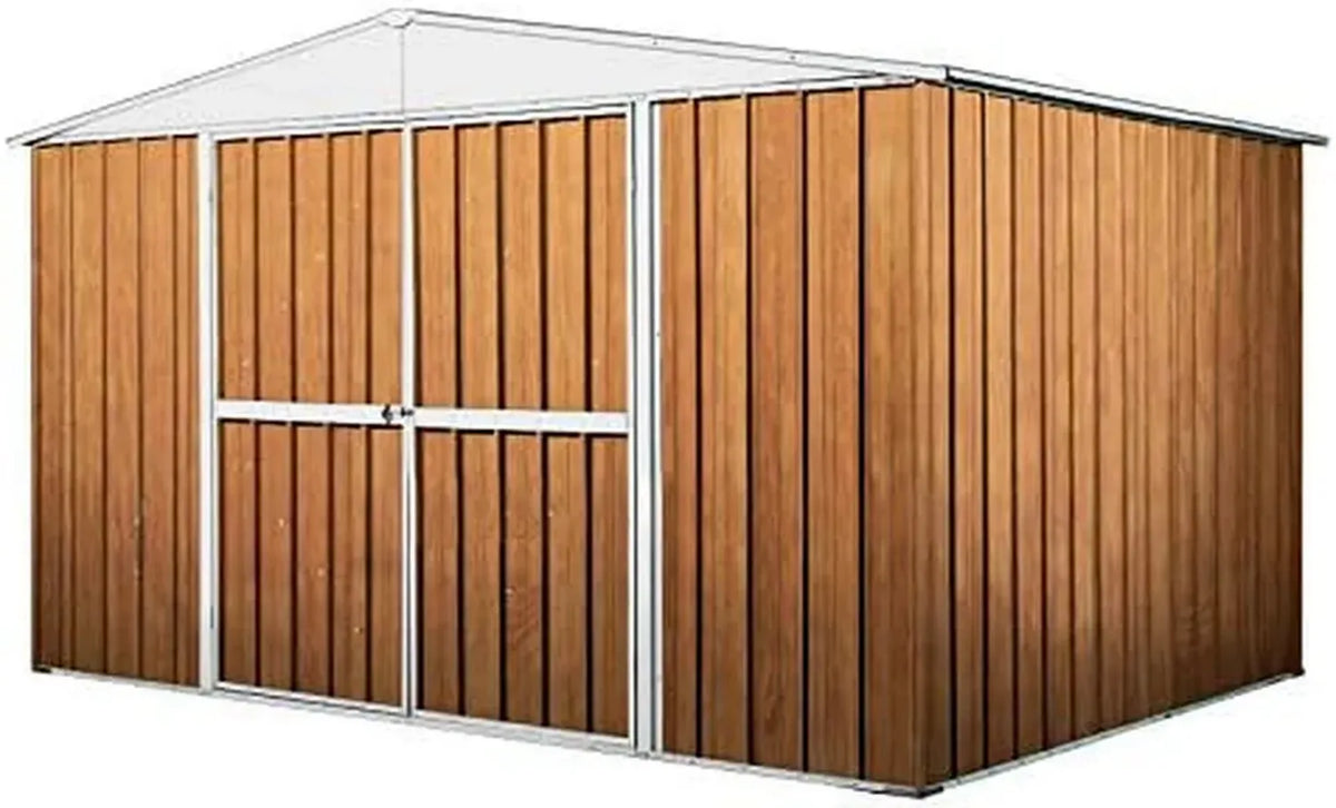 Casetta da Giardino in Acciaio Zincato 3.60x3.45x2.12m Finitura Legno