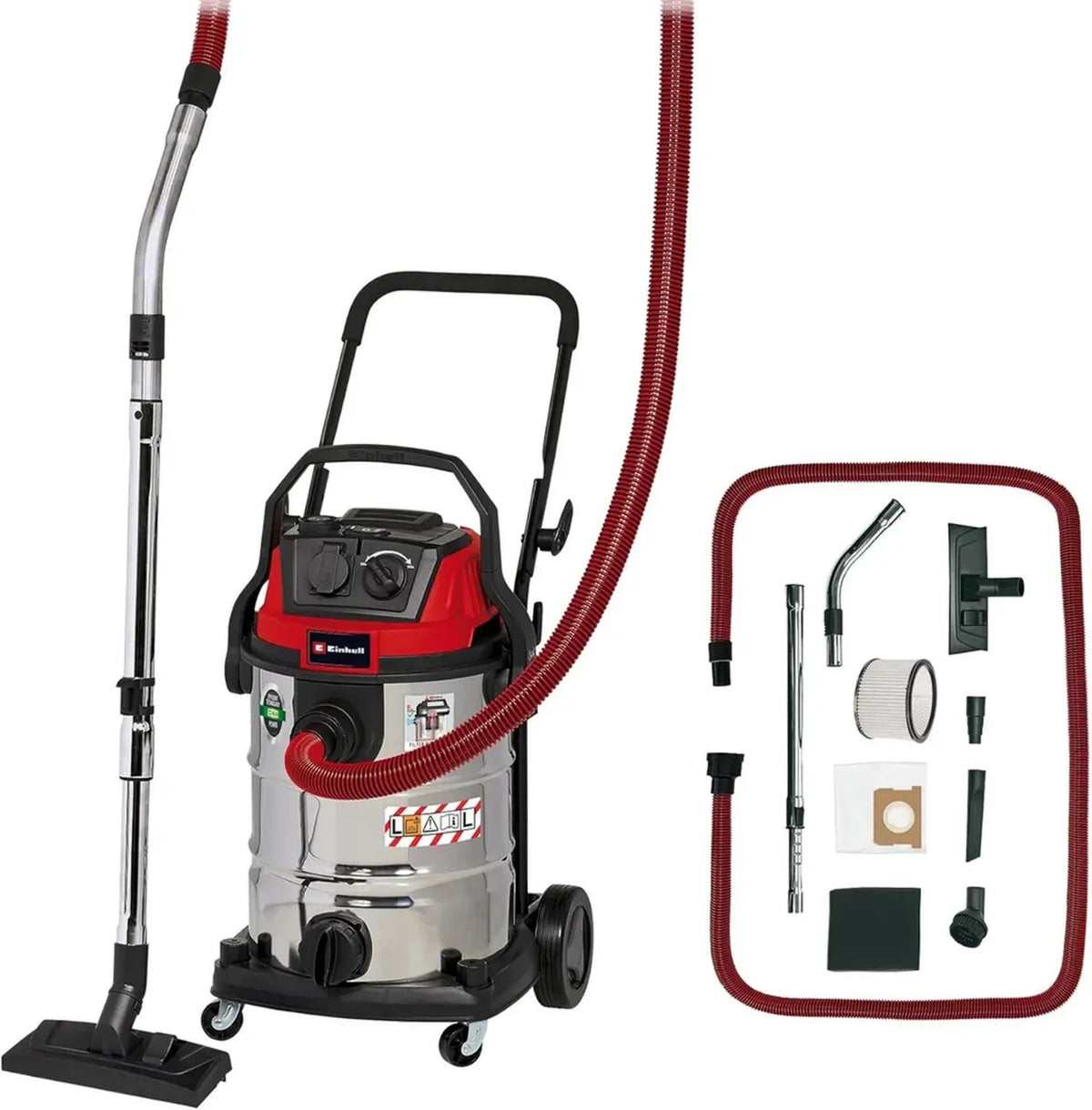 Aspirapolvere Solidi e Liquidi Einhell TE-VC 2340 SACL, Potenza 1500W, Filtro HEPA, Capacità 40L