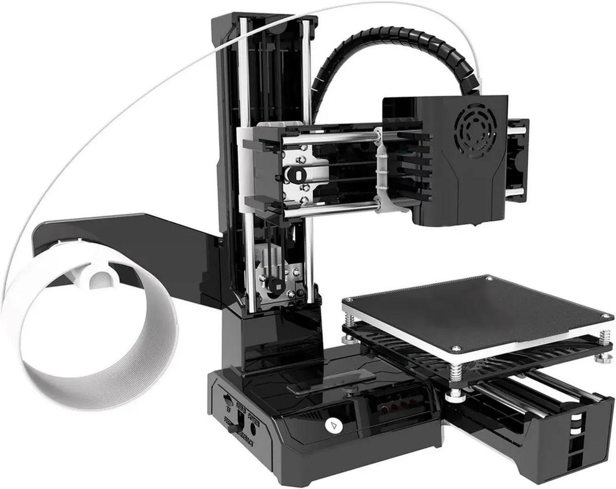 Stampante 3D Compatta FDM per Bambini e Principianti, Alta Precisione con Piastra Riscaldata Uniformemente, Area di Stampa 100x100x100mm