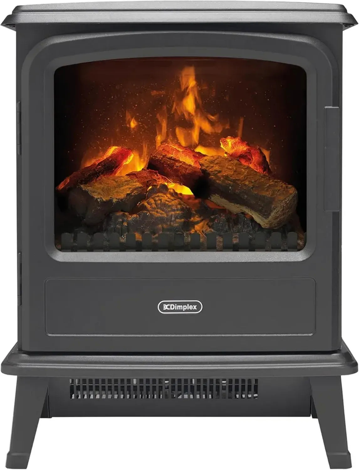 Dimplex Evandale Caminetto Elettrico da Terra con Effetto Fiamma LED 3D Optimyst, Termoventilatore 1000W/2000W, Camino ad Acqua con Telecomando, Colore Ardesia