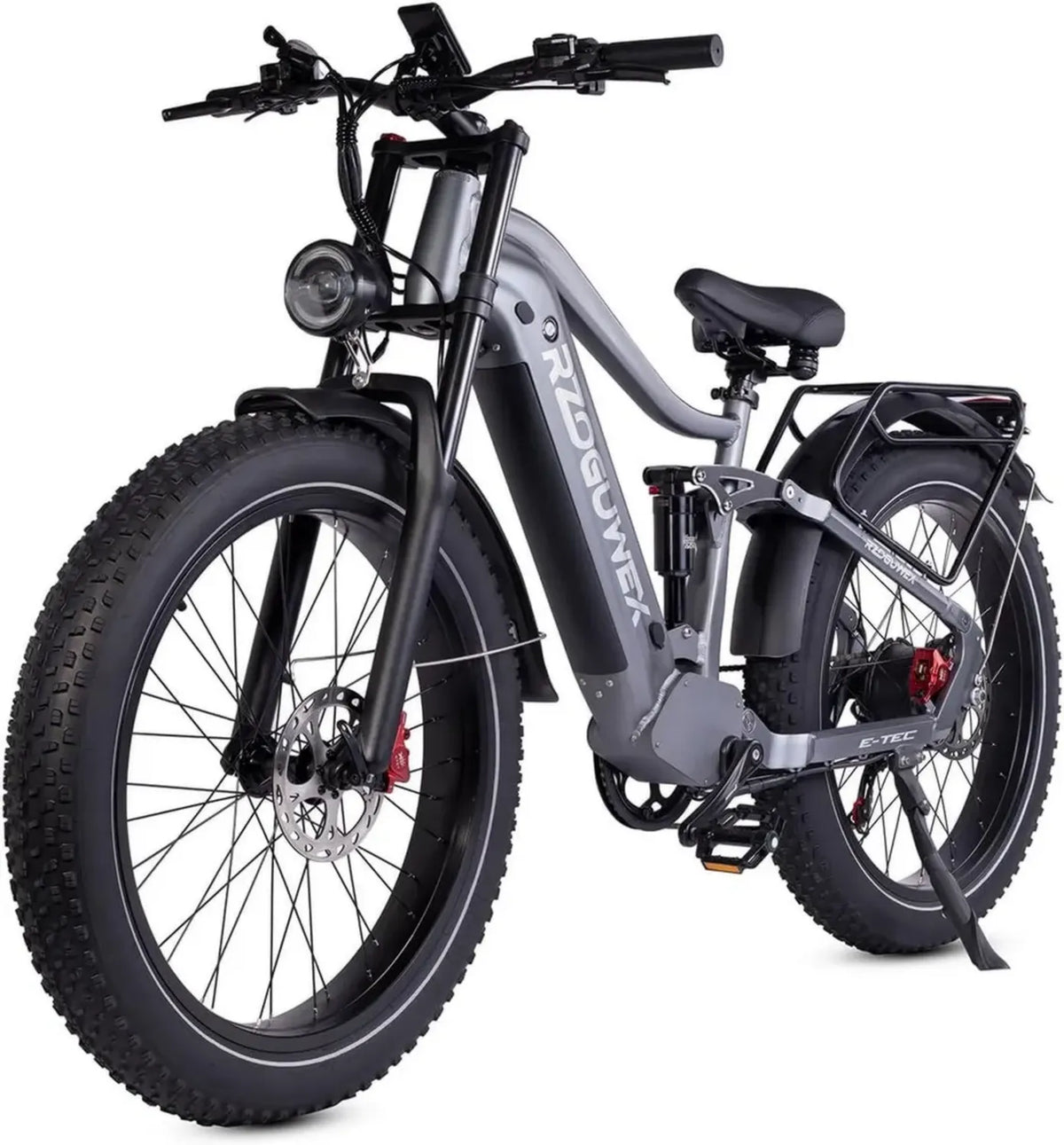 Bicicletta Elettrica 26' per Adulti con Batteria Rimovibile, 7 Velocità, Ammortizzatori Doppi e Freni a Disco Idraulici