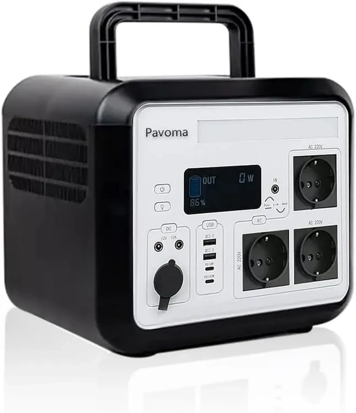 Centrale Elettrica Portatile 1500W, Generatore Solare 1200Wh, Batteria LiFePO4, Uscita 3000W di Picco, Ricarica Completa in 3 Ore, UPS per Campeggio